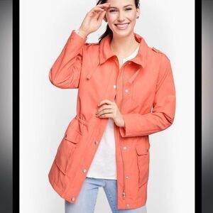 JM Collection windbreaker size small jacket Coral/Peach Rain Water Resistant